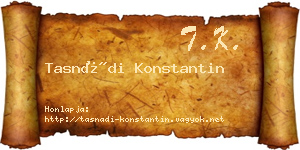 Tasnádi Konstantin névjegykártya